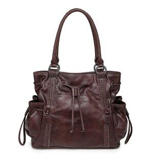 OLD TREND Women's Brown Genuine Leather Brassia Tote Bag (MSRP $359)